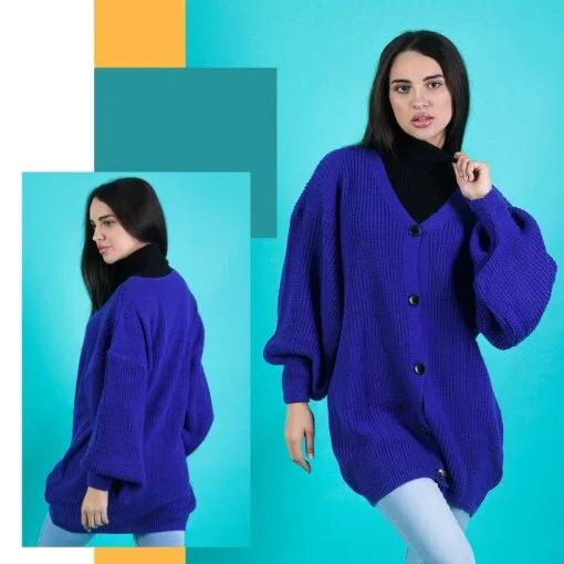 ⁦• عرض 2 كارديجان تريكو ( أزرق - أخضر )⁩ - الصورة ⁦4⁩