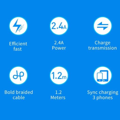 ⁦• 3 IN 1 Charge Cable 1.2M Fast charge⁩ - الصورة ⁦4⁩