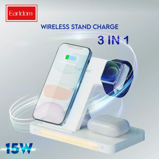 • Earldom 3 IN 1 Foldable wireless stand charge 15W