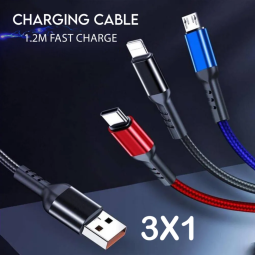 • 3 IN 1 Charge Cable 1.2M Fast charge