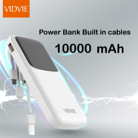• VIDVIE PB758 Power Bank 10000 MAH Built in cables