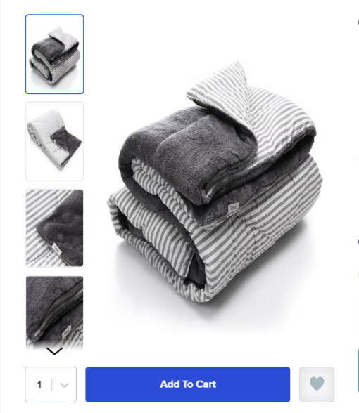 • قطعتين Satin Pillowcase for Hair and Skin, 48*70 cm, black + عرض لحاف شتوي فرو دبل فيس Gray Striped 220*235cm