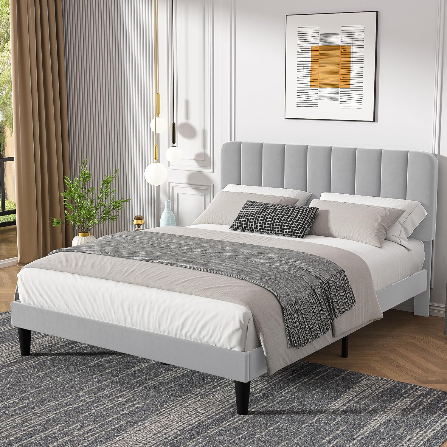 عرض كفر ظهر السرير 180 سم رمادي مع لحاف ايكيا الشهير 5 عرض كفر ظهر السرير 180 سم رمادي مع لحاف ايكيا الشهير - الصورة 5