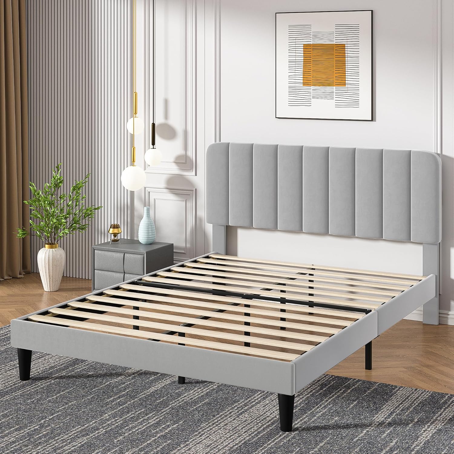 عرض كفر ظهر السرير 180 سم رمادي مع لحاف ايكيا الشهير 4 عرض كفر ظهر السرير 180 سم رمادي مع لحاف ايكيا الشهير - الصورة 4