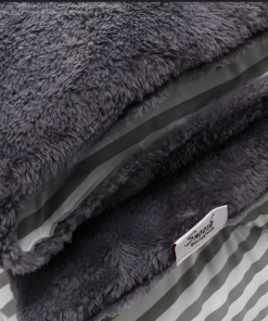 عرض كفر ظهر السرير 180 سم رمادي مع لحاف Gray Striped