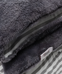 عرض كفر ظهر السرير 120 سم رمادي مع لحاف Gray Striped