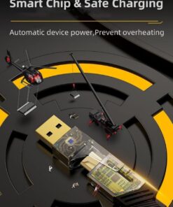 Alternative view of •        كابل شاحن USB متعدد 15 سم، شحن سريع 65 واط 3 في 1  (Lightning, Type-C & Micro USB)