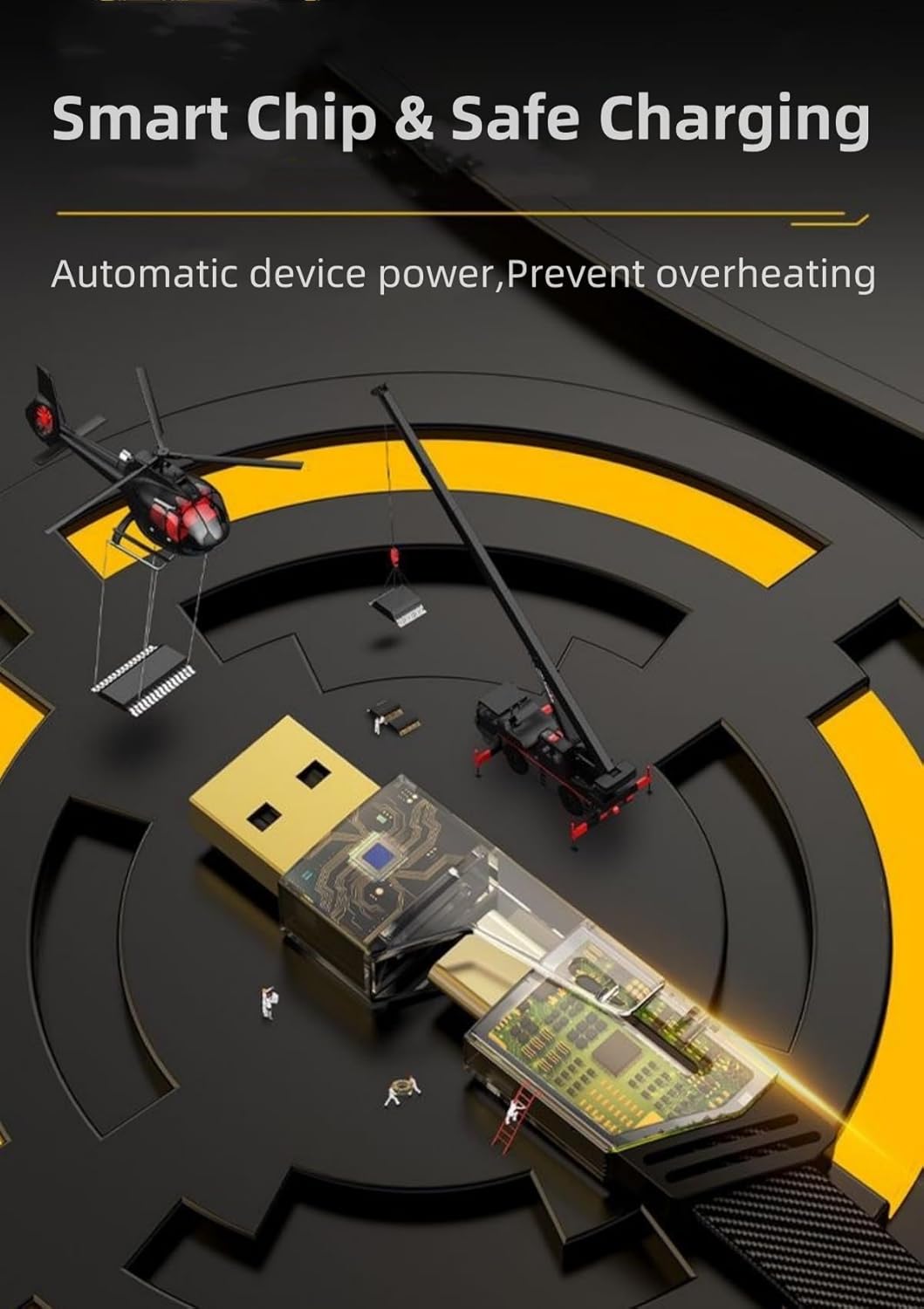 • كابل شاحن USB متعدد 15 سم، شحن سريع 65 واط 3 في 1 (Lightning, Type-C & Micro USB) 2 • كابل شاحن USB متعدد 15 سم، شحن سريع 65 واط 3 في 1 (Lightning, Type-C & Micro USB) - الصورة 2