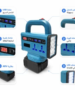 محول كهربائي DW MT، واجهة USB مزدوجة المنافذ، 15 منفذ جانبي+ بطارية 48 8 محول كهربائي DW MT، واجهة USB مزدوجة المنافذ، 15 منفذ جانبي+ بطارية 48 - الصورة 4