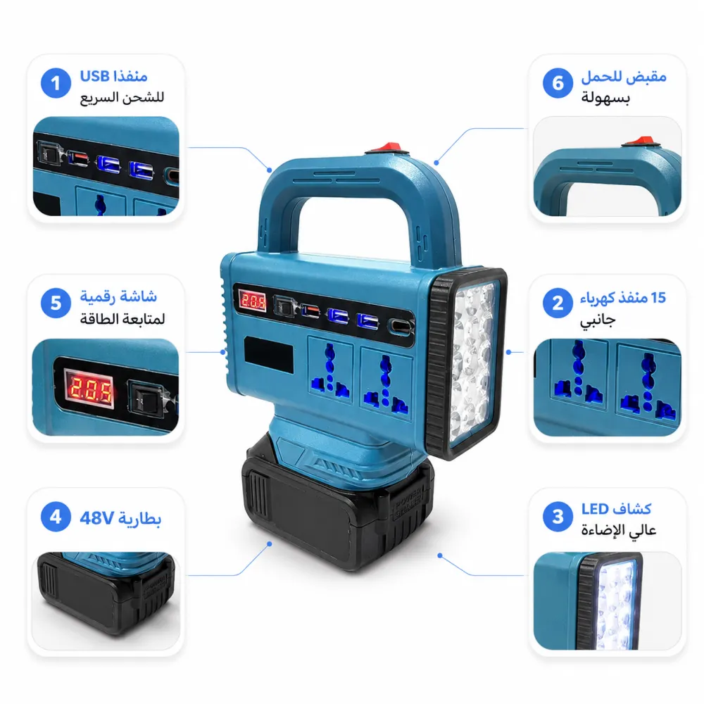 محول كهربائي DW MT، واجهة USB مزدوجة المنافذ، 15 منفذ جانبي+ بطارية 48 4 محول كهربائي DW MT، واجهة USB مزدوجة المنافذ، 15 منفذ جانبي+ بطارية 48 - الصورة 4