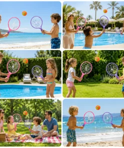 ⁦مضارب تنس شاطئي ملونة مع كرة⁩ - الصورة ⁦4⁩