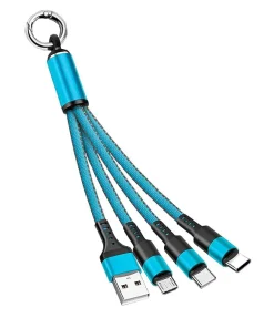 • "	كيبل USB متعدد 4 في 1 شاحن سريع نايلون مع نوع A/USB C الى 120 واط"