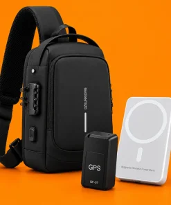 باور بنك لاسلكي مغناطيسي + شنطة الترند ضد السرقة + جهاز تتبع gps