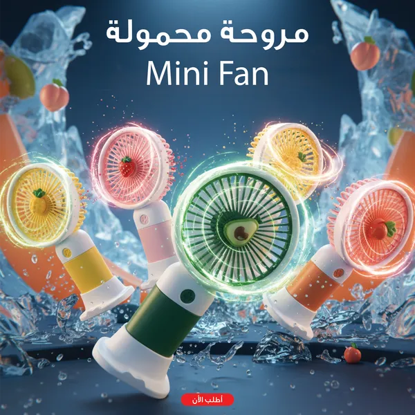 • مروحة محمولة Mini Fan 3 • مروحة محمولة Mini Fan - الصورة 3